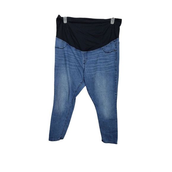 Isabel Maternity Ingrid & Isabel Jeggings size 16 straight leg denim blue jeans - Picture 1 of 12